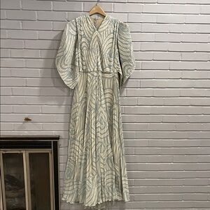 Erika Cavallini Elegant Cream and Baby Blue Women's Dress